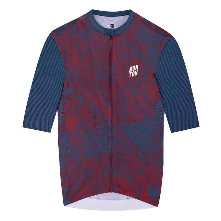 Men's Cycling Jersey Topography Crimson Navy