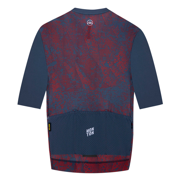 Men's Cycling Jersey Topography Crimson Navy