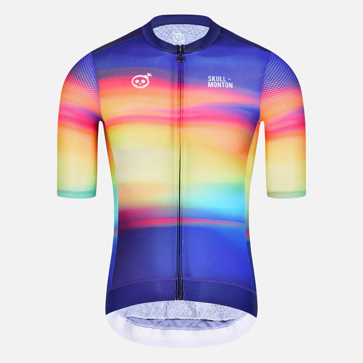 Skull Monton Cycling Jersey Mens NorthernLights Yellow Blue