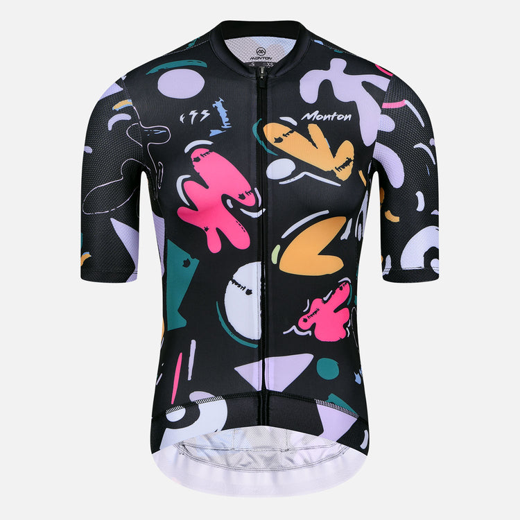 Women's Cycling Jersey Paint Shape Black