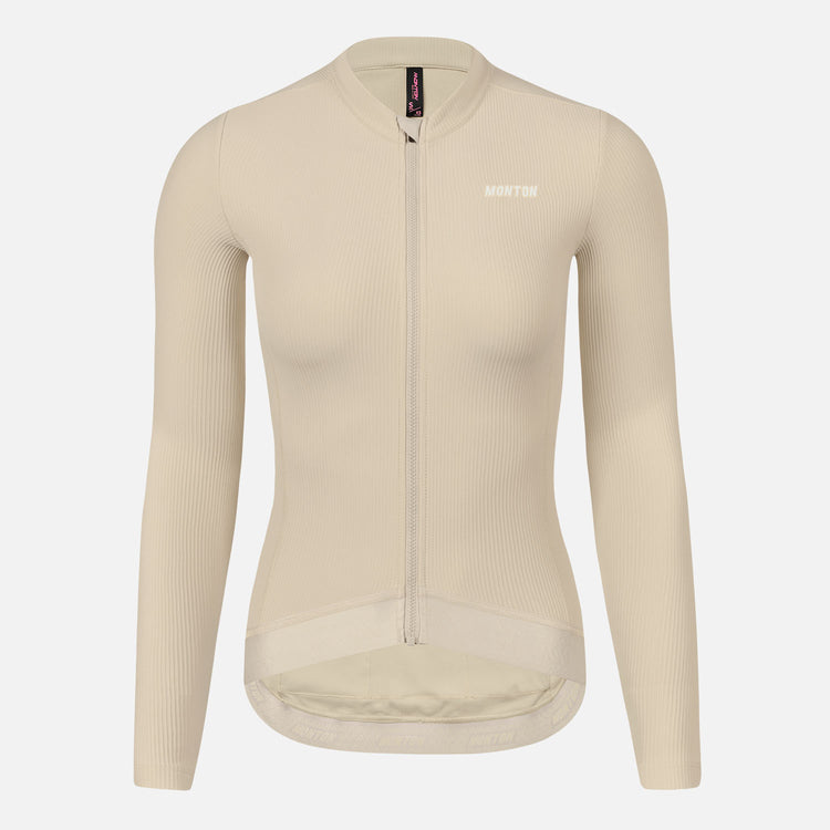 Women's Fleece LS Cycling Jersey RinRui Almond