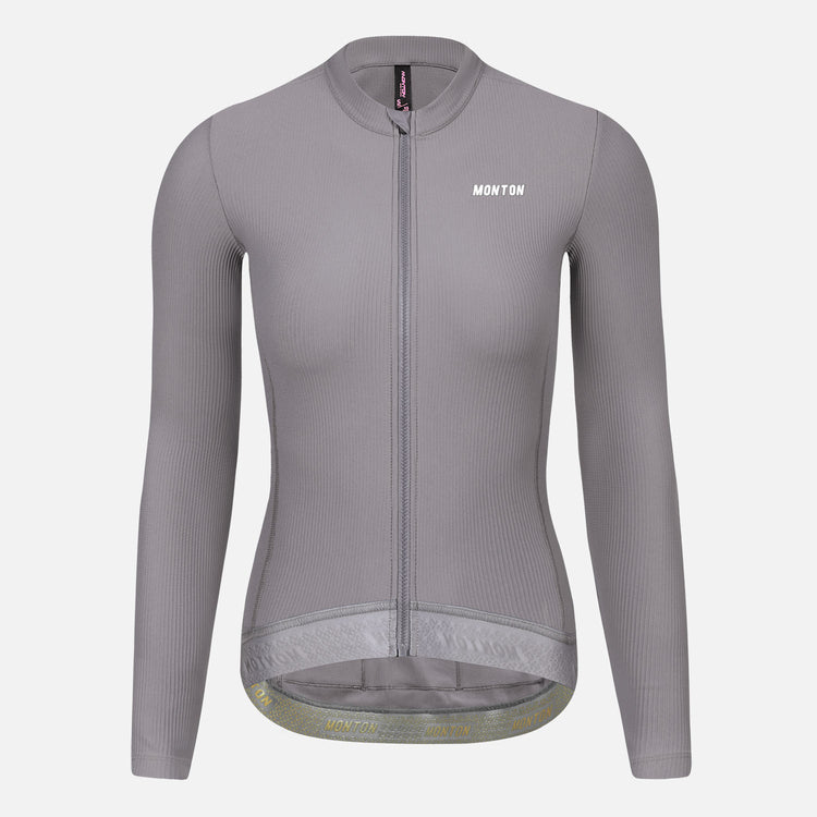 Women's Fleece LS Cycling Jersey RinRui Oslo Grey