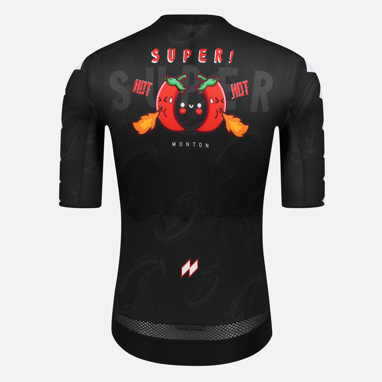 Womens Cycling Jersey Chili Pepper Black