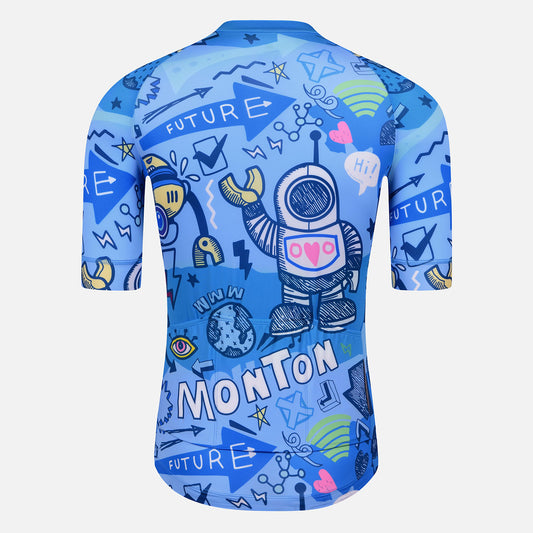 Cycling Jersey Mens LifeStyle Robots Blue