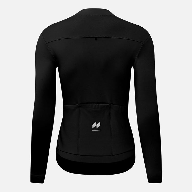 Women's Fleece LS Cycling Jersey Majin Black