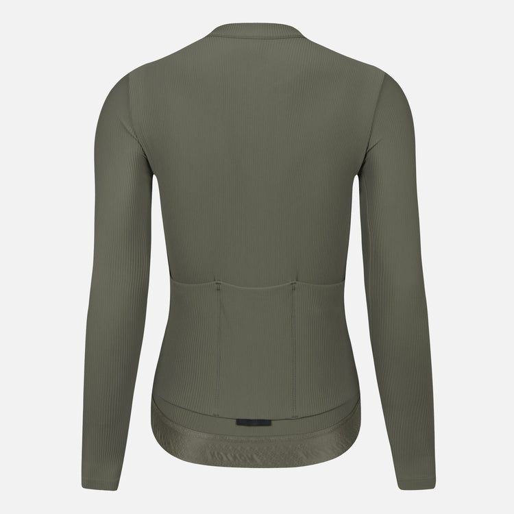 Women's Fleece LS Cycling Jersey RinRui Lunar Green