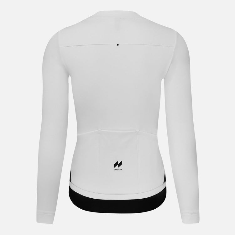 Women's Fleece LS Cycling Jersey Majin White