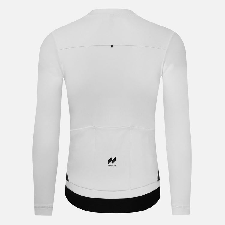 Men's Fleece LS Cycling Jersey Majin White