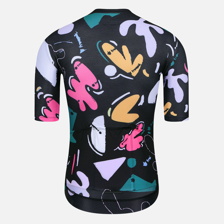 Women's Cycling Jersey Paint Shape Black