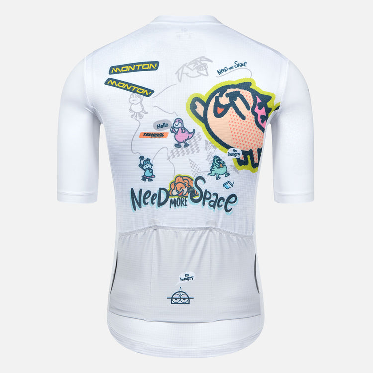 Cycling Jersey Mens LifeStyle Dinosaur II White
