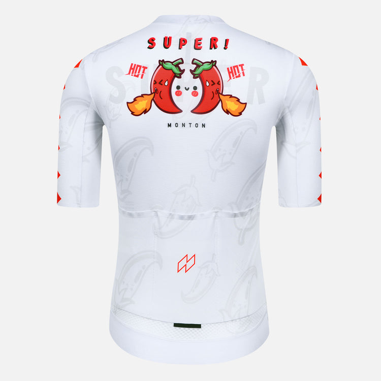 Womens Cycling Jersey Chili Pepper White