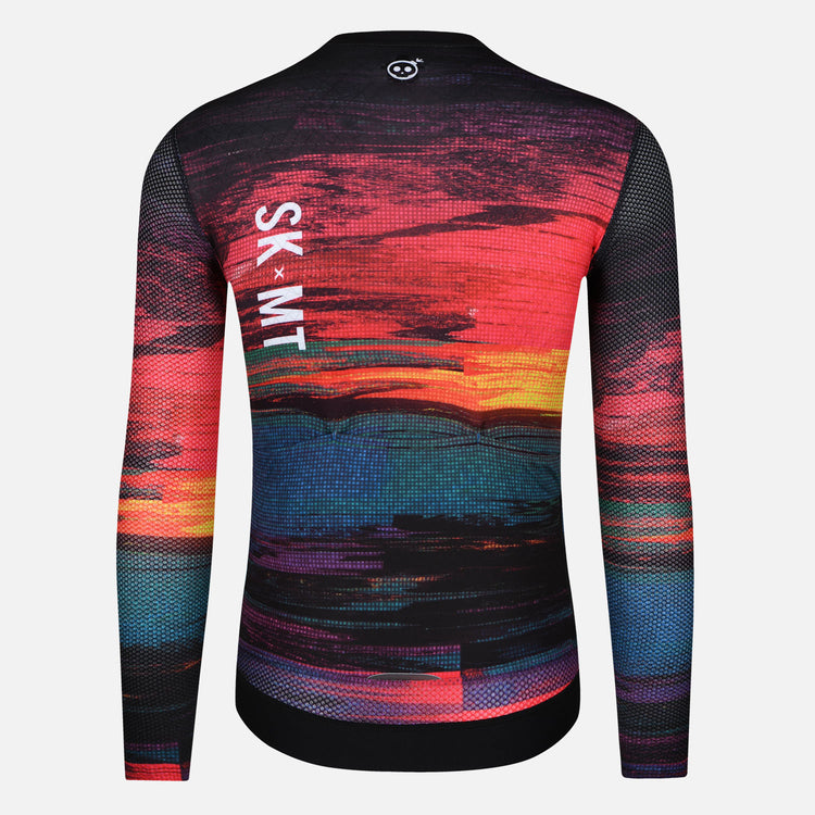Skull Monton Cycling Long Sleeve Jersey Mens Sunset
