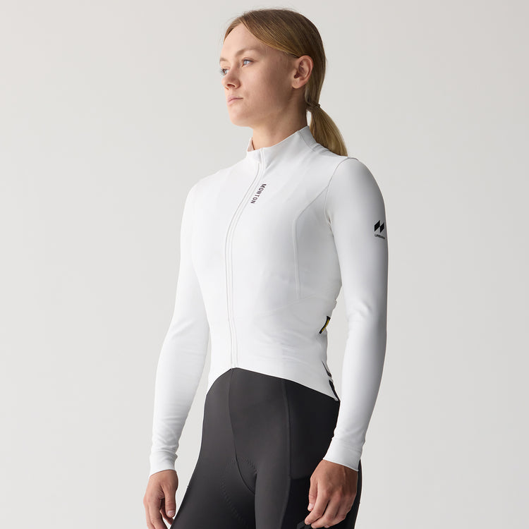 Women's Fleece LS Cycling Jersey Majin White