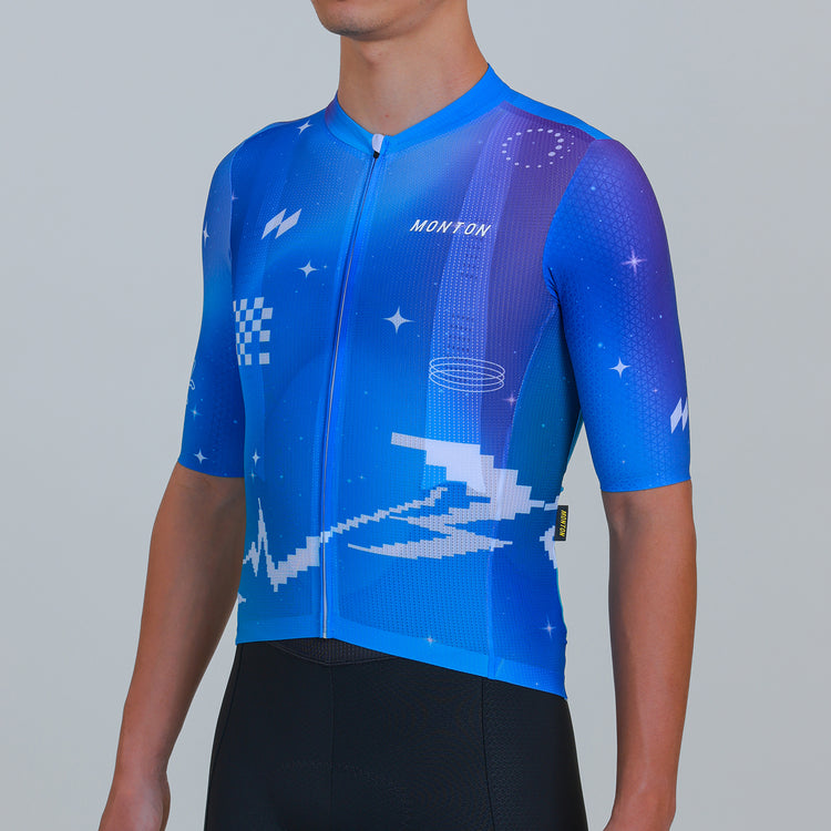 light blue cycling wear