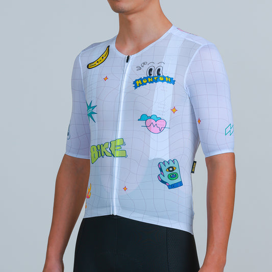 Men's Cycling Jersey FunRide White