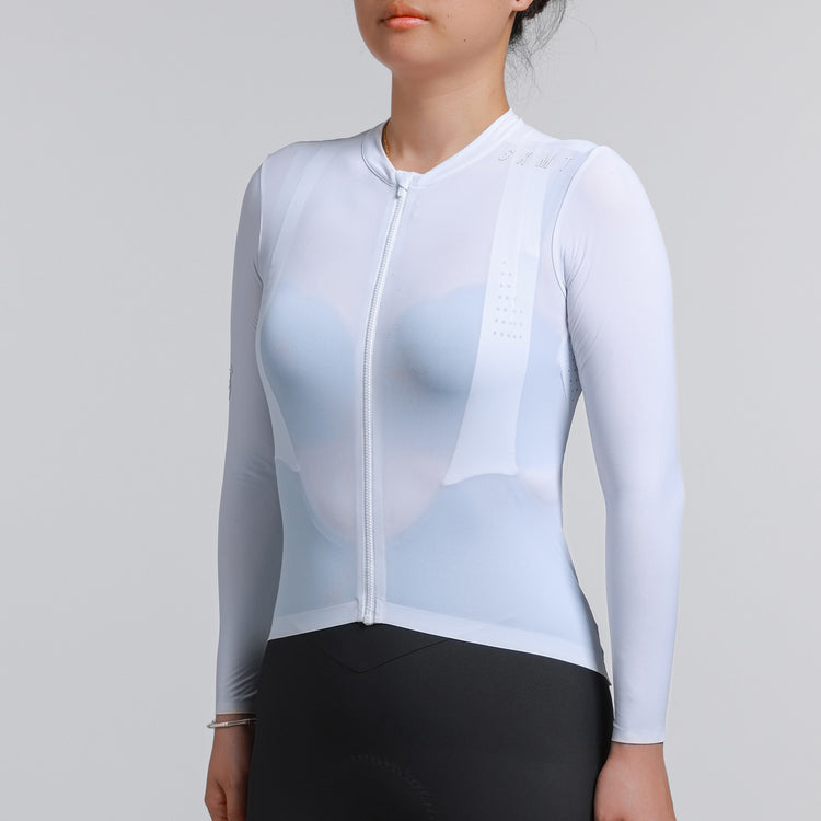 Women's Cycling LS Jersey Minima White