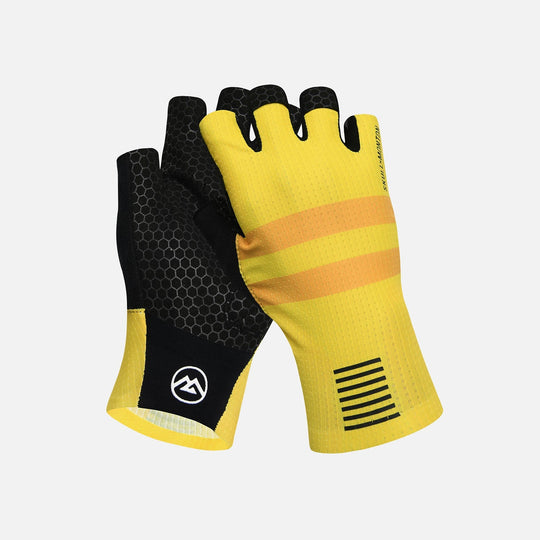 yellow cycling gloves