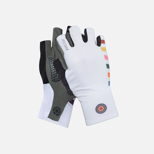 white cycling gloves