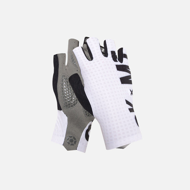Skull Monton Half Finger Cycling Gloves SKMT White