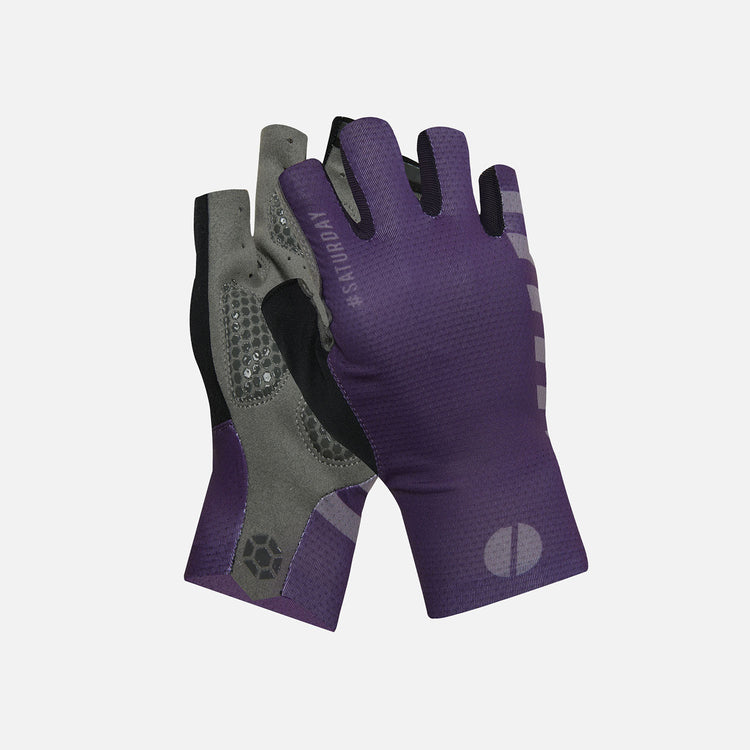 purple cycling gloves