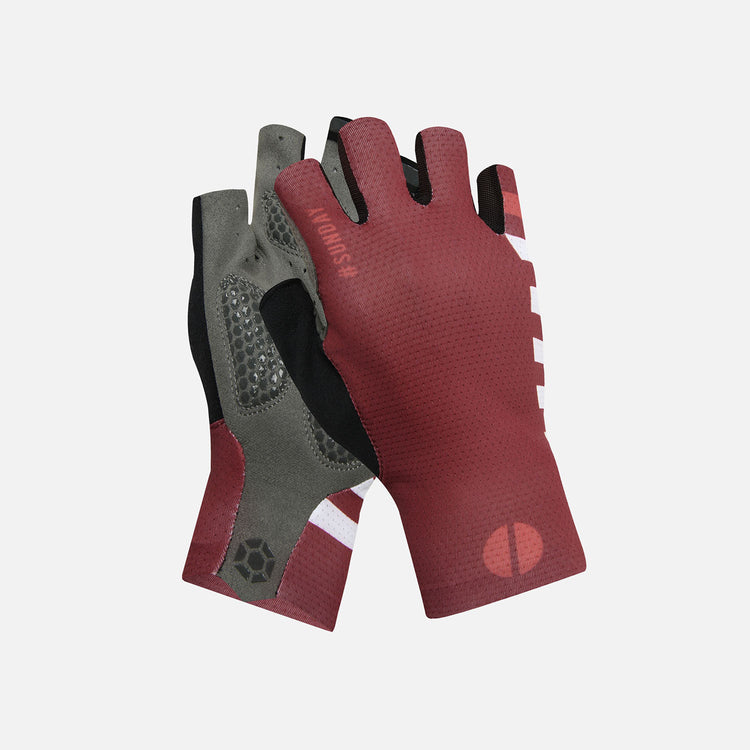 red cycling gloves