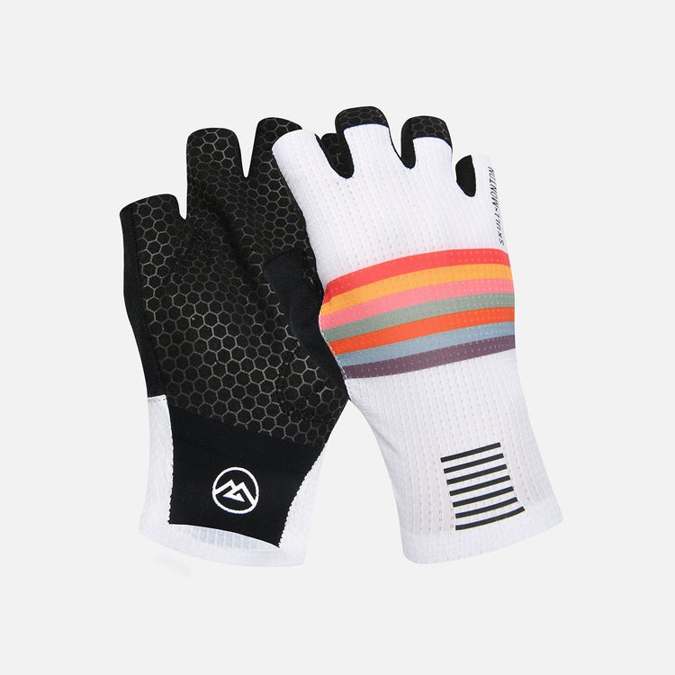 white cycling gloves