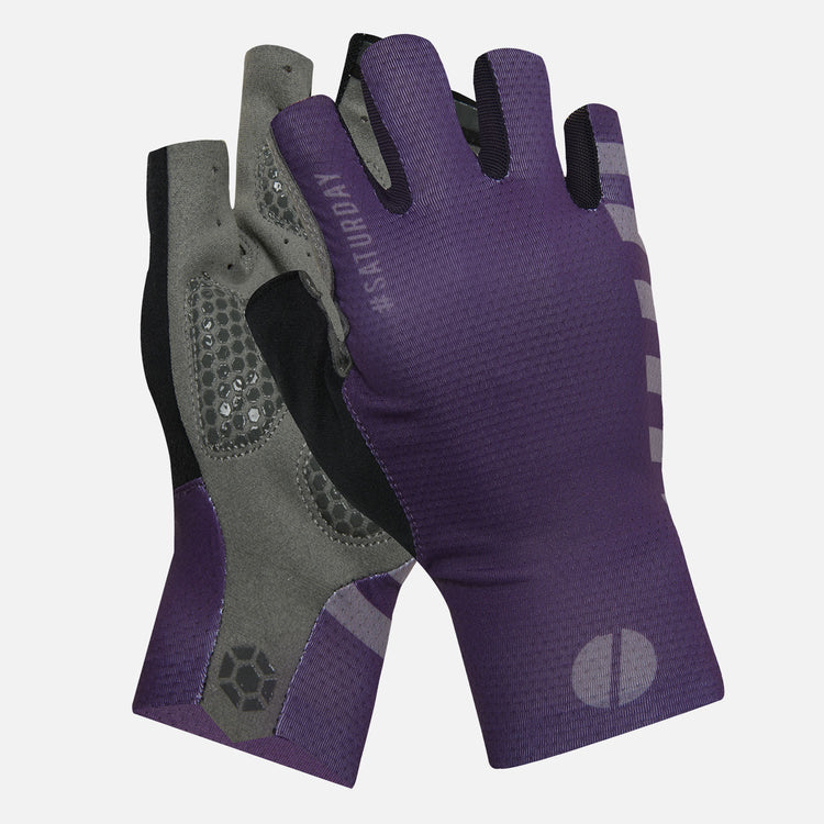 purple cycling gloves