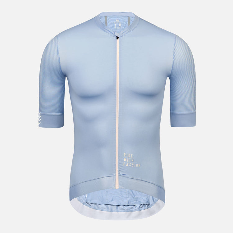 light blue cycling jersey