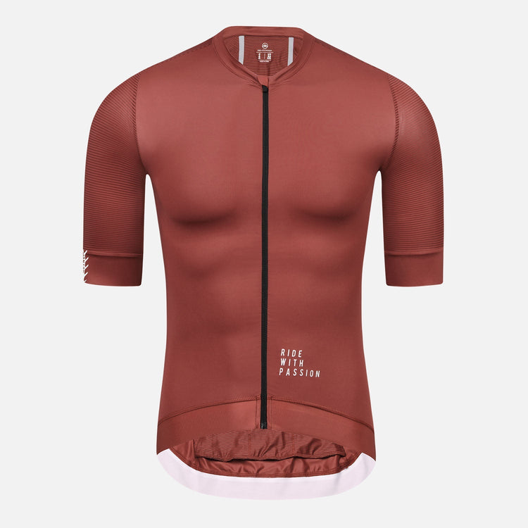 red cycling jersey