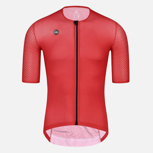 red cycling jersey