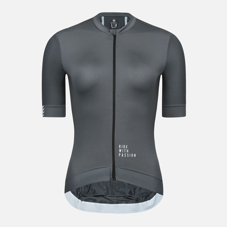 gray cycling jersey womens