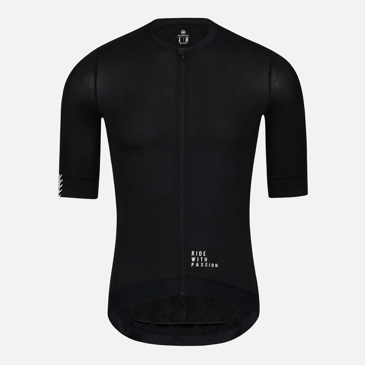 black cycling jersey