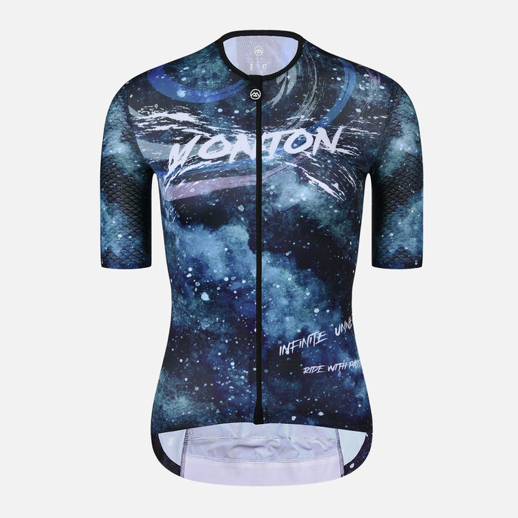blue cycling jersey womens