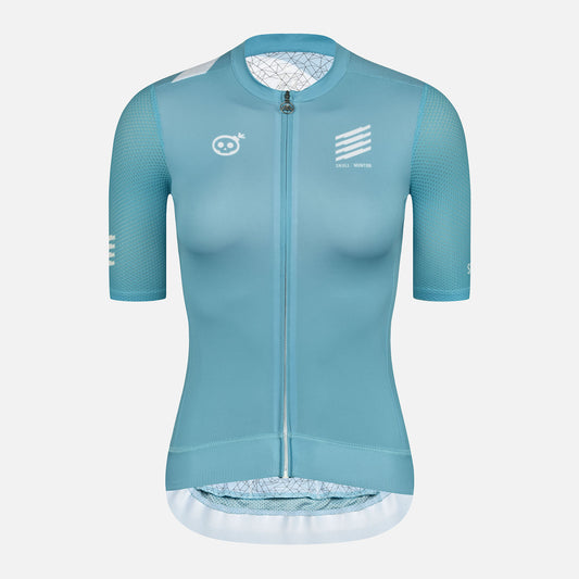 Skull Monton Cycling Jersey Womens THURSDAY III Turquoise Blue