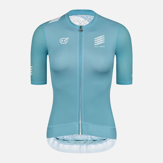 Skull Monton Cycling Jersey Womens THURSDAY III Turquoise Blue
