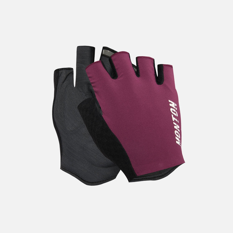 Monton Half Finger Cycling Gloves Shadow Burgundy