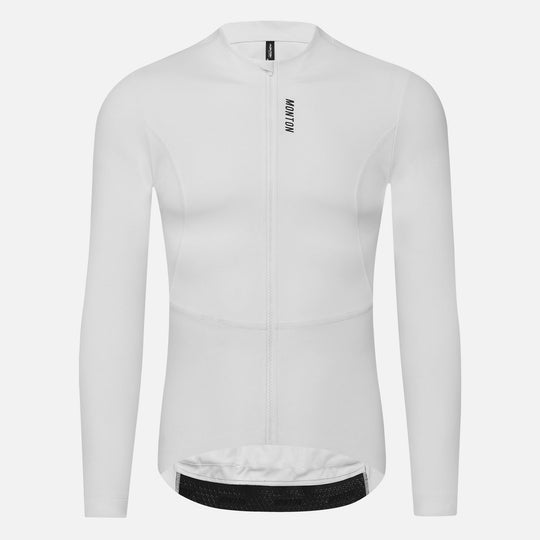 Men's Fleece LS Cycling Jersey Majin White