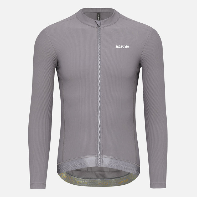 Men's Fleece LS Cycling Jersey RinRui Oslo Grey