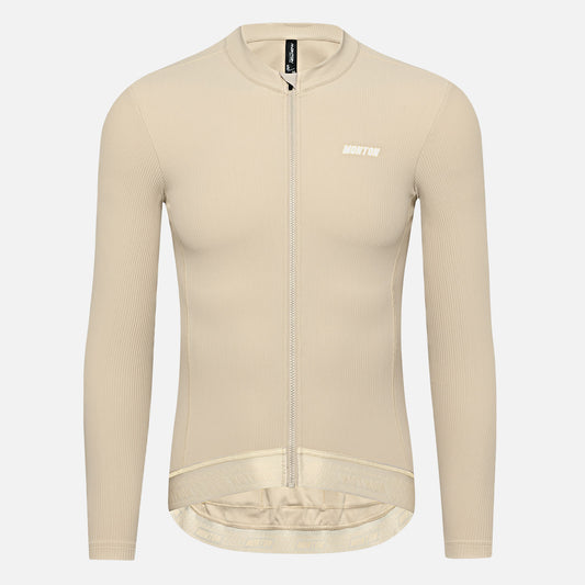 Men's Fleece LS Cycling Jersey Rinrui Almond