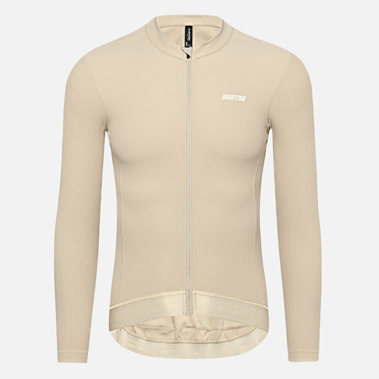 Men's Fleece LS Cycling Jersey Rinrui Almond