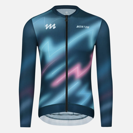 Skull Monton Long Sleeve Cycling Jersey Mens Rainbow Black *