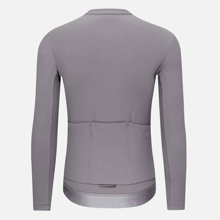 Men's Fleece LS Cycling Jersey RinRui Oslo Grey