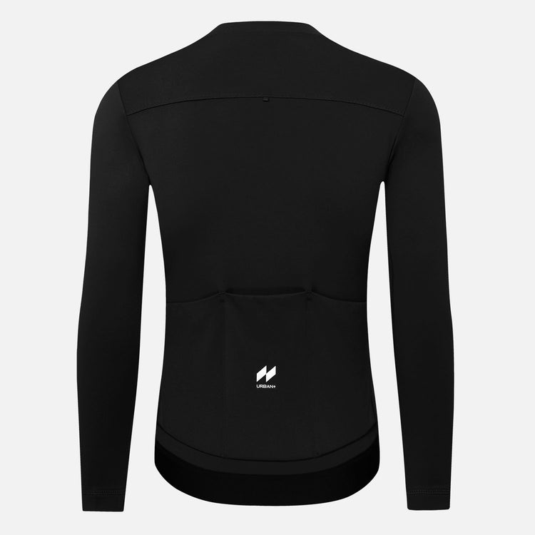 Men's Fleece LS Cycling Jersey Majin Black