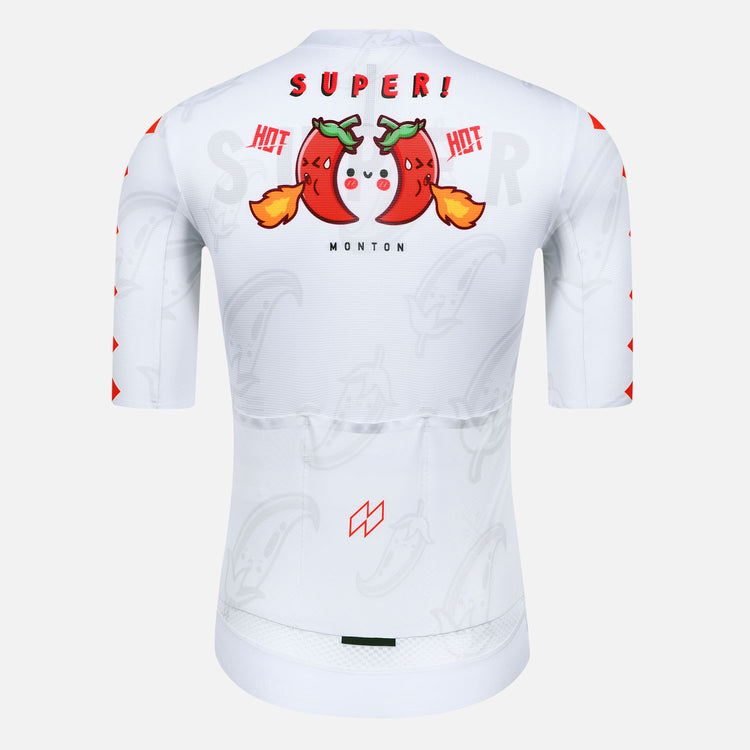 Men's Cycling Jersey Chili Pepper White