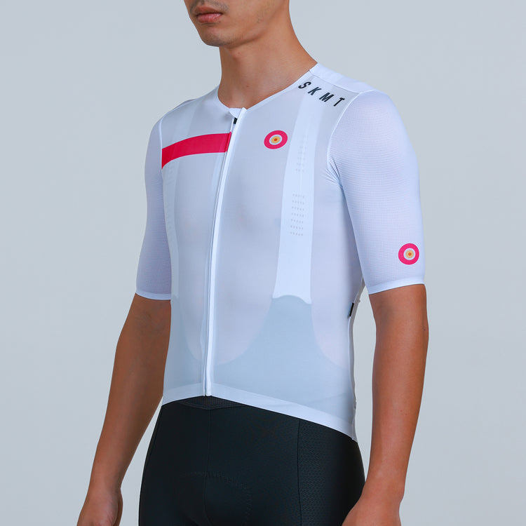 Men's Cycling Jersey Target White