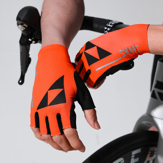 Cycling Half Finger Gloves Number 3 Coral Orange