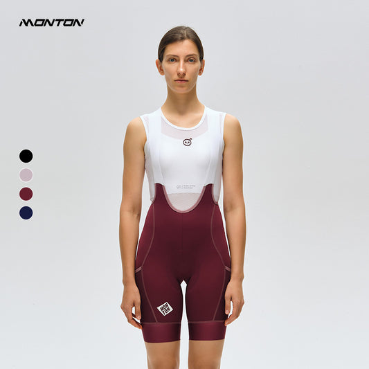 Women's Cycling Bib Shorts ChaseSummer Burgundy Red