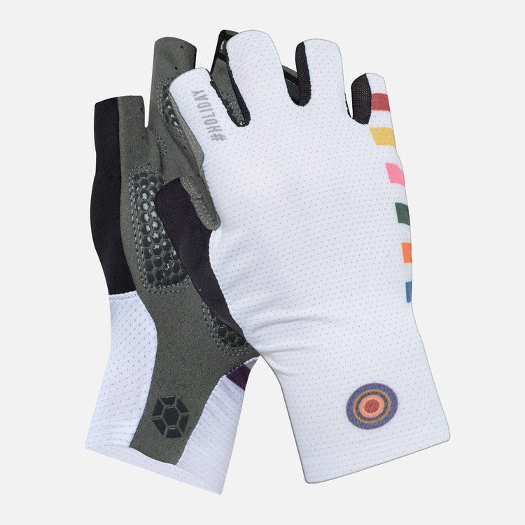 white cycling gloves