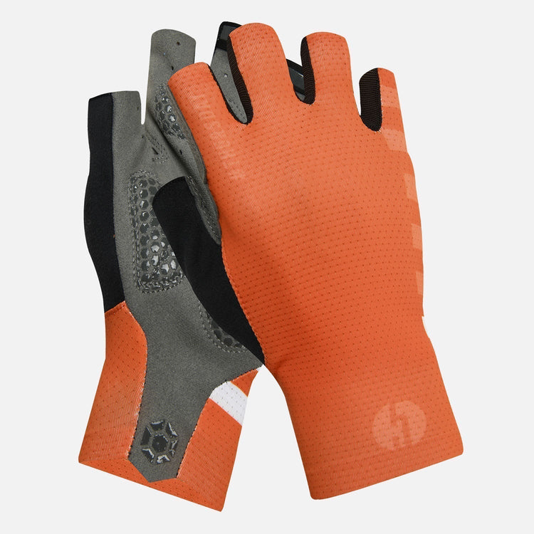 orange cycling gloves