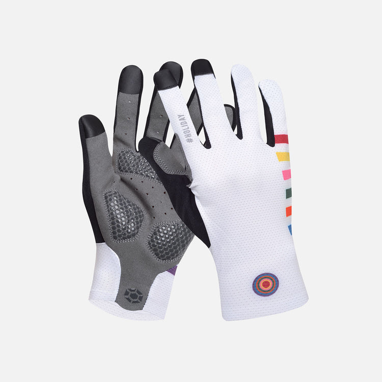 white cycling gloves